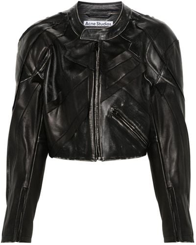 Acne Studios Patchwork Leather Jacket - Black