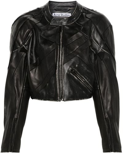 Acne Studios Lederjacke im Patchwork-Design - Schwarz