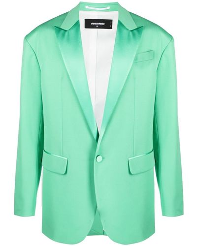 DSquared² Blazer boutonné en soie - Vert