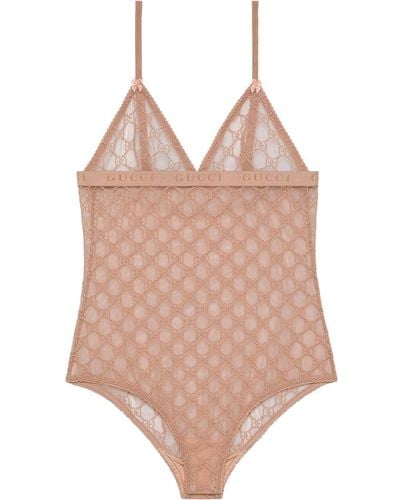 Gucci GG Tulle Bodysuit - Pink