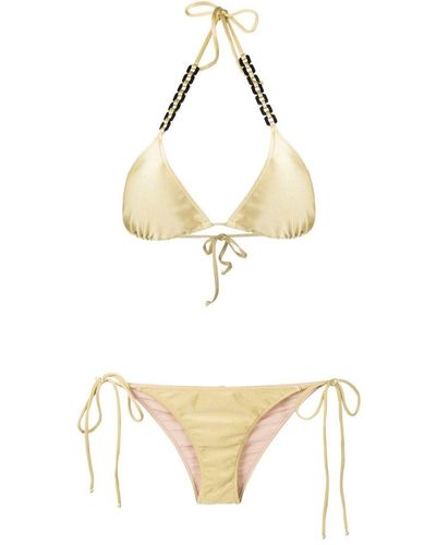 Adriana Degreas Ruched Bikini Set - Metallic