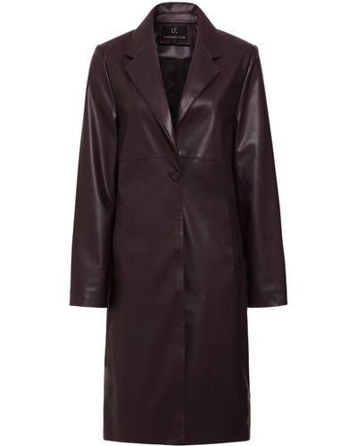 Unreal Fur Mack Faux-leather Tench Coat - Purple
