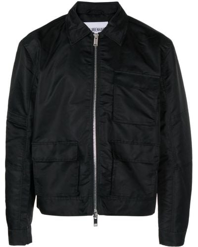 Han Kjobenhavn Zip-up collared shirt jacket - Negro