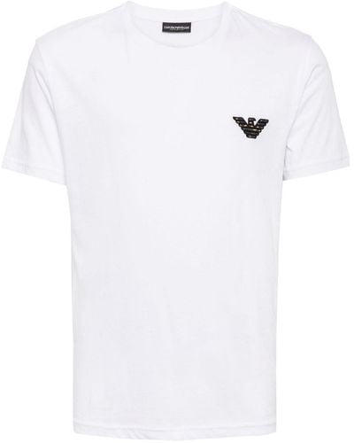 Emporio Armani T-Shirt mit Adlerapplikation - Weiß