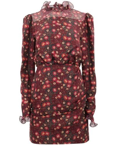 Saloni Zijden Mini-jurk - Rood