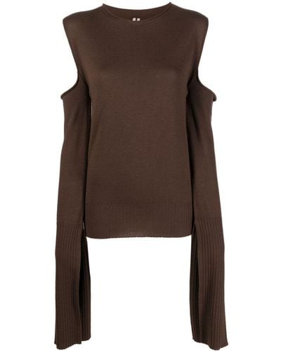 Rick Owens Cut-out Detailing Knitted Top - Brown