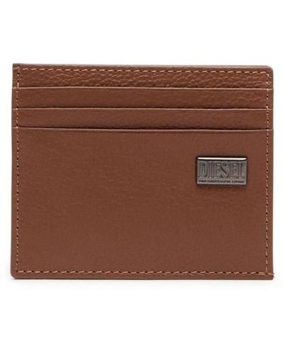 DIESEL Medal-d 6 Leather Cardholder - Brown