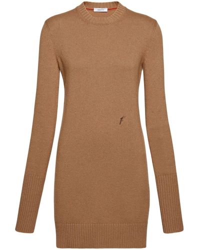 Ferragamo Cashmere Mini Dress - Brown
