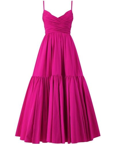 Giambattista Valli Gathered-detail Flared Maxi Dress - Pink