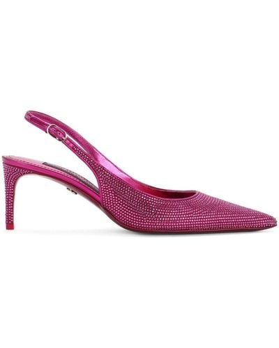 Dolce & Gabbana Zapatos de tacón con tira trasera y strass - Rosa