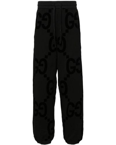 Gucci Pantalón de Algodón Motivo GG Aterciopelado - Negro