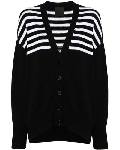 Givenchy 4g Striped Cardigan - Black