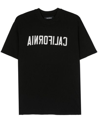 NAHMIAS T-shirt en coton à slogan imprimé - Noir