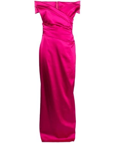Talbot Runhof Tokara Gathered Gown - Pink
