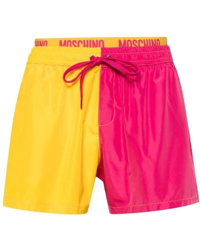 Moschino Badeshorts in Colour-Block-Optik - Pink