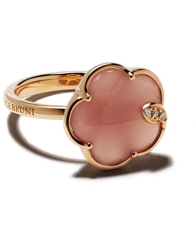 Pasquale Bruni Anello Petit Joli in oro rosa 18kt con diamanti e calcedonio - Multicolore