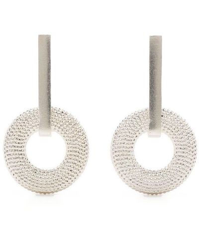 Rosie Kent Weol Silver Drop Earrings - Metallic