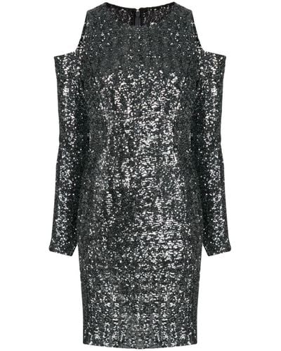 Michael Kors Sequin-embellished Cut-out Detailing Dress - Gray
