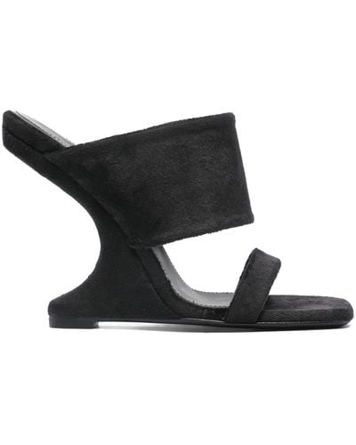 Rick Owens Luxor Cantilever 125mm Wedge Mules - Black