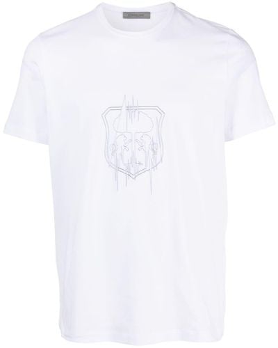 Corneliani Camiseta con logo estampado - Blanco