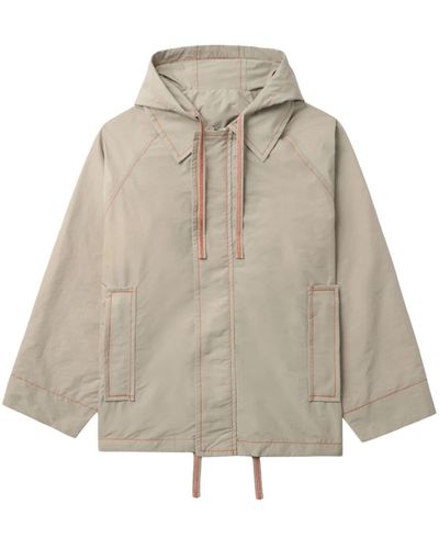 Sunnei Contrast-stitching Hooded Jacket - Natural