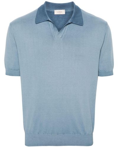 Altea Fine-knit Cotton Polo Shirt - Blue