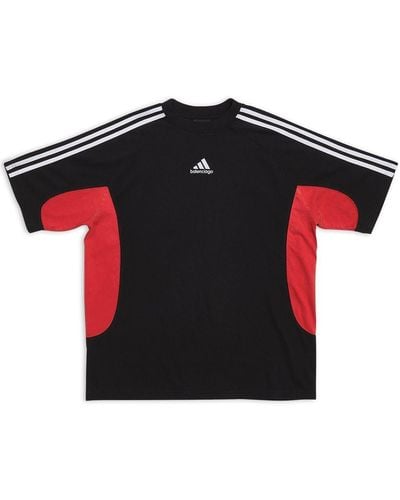Balenciaga T-Shirt mit Logo-Stickerei - Rot