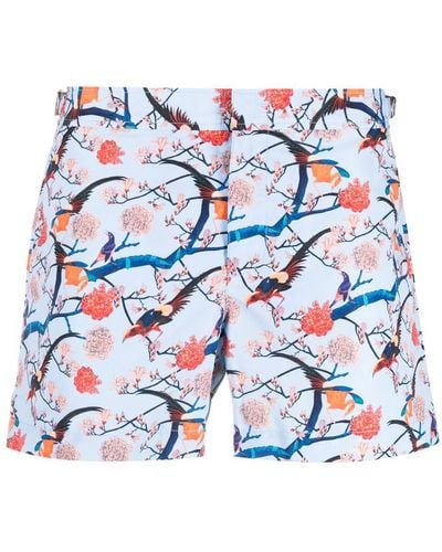 Orlebar Brown Tree-print Swim Shorts - Blue
