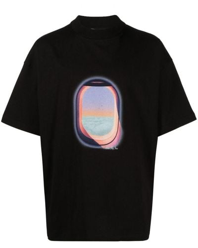 BLUE SKY INN Graphic-print Cotton T-shirt - Black