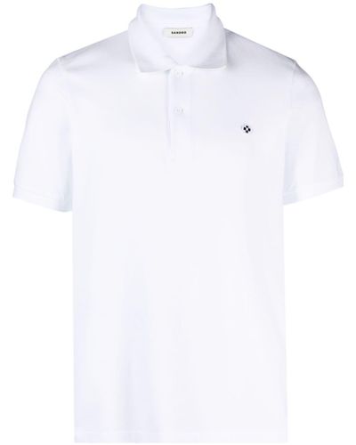 Sandro Embroidered-logo Polo Shirt - White