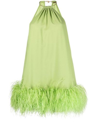 Cult Gaia Reeves Feather-trim Minidress - Green