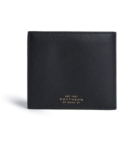 Smythson Panama Bi-fold Leather Wallet - Black