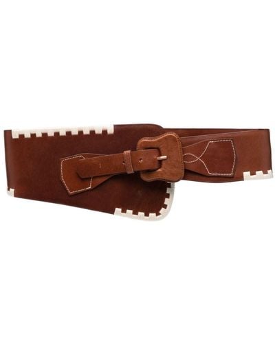 Johanna Ortiz Buckle-fastening Leather Belt - Brown
