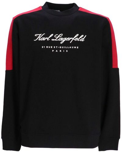 Karl Lagerfeld Logo-print Cotton Sweatshirt - Black