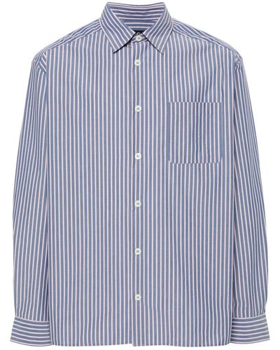 A.P.C. Malo Striped Cotton Shirt - Blue