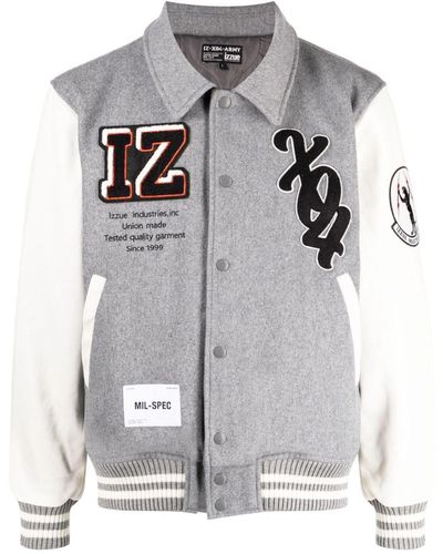 Izzue Patch-embroidered Bomber Jacket - Gray