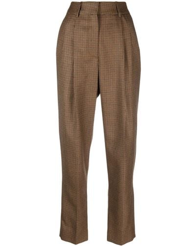 Blazé Milano Houndstooth-pattern Tapered Trousers - Brown