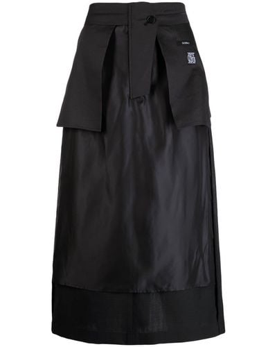 Goen.J Inside-out Midi Skirt - Black