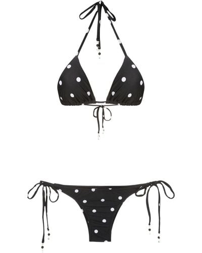 Amir Slama Polka-dot Pattern Bikini Set - Black