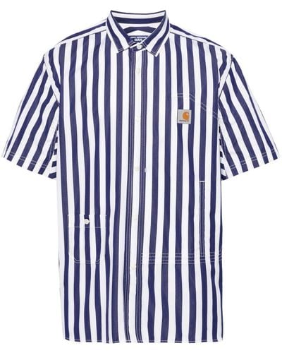 Junya Watanabe Striped Cotton Shirt - Blue