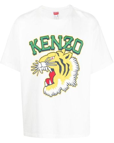 KENZO Oversize-T-Shirt "Varsity Jungle" mit Tiger - Weiß