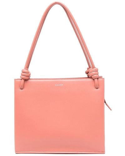 Jil Sander Knot-detail Leather Tote Bag - Pink