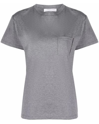 Fabiana Filippi Short-sleeve Cotton T-shirt - Grey