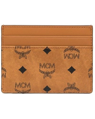 MCM Mini porte-cartes Aren Visetos - Marron