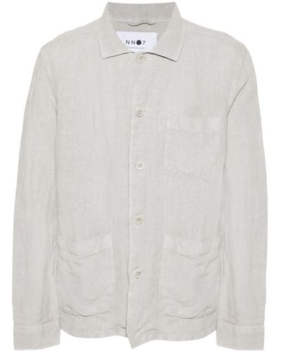 NN07 Robbie 1235 Linen Shirt - White