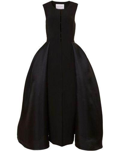 Carolina Herrera Skirt-overlay Column Midi Dress - Black