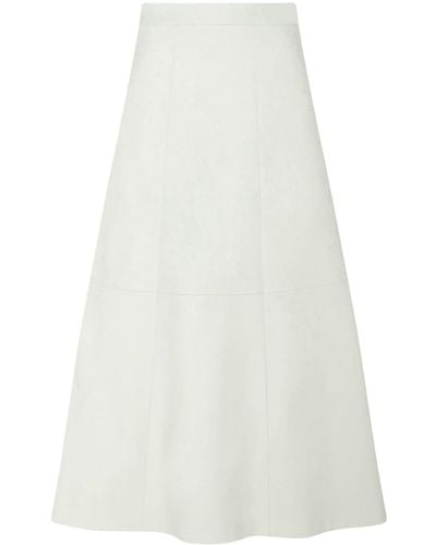 Rosetta Getty A-line Leather Skirt - White
