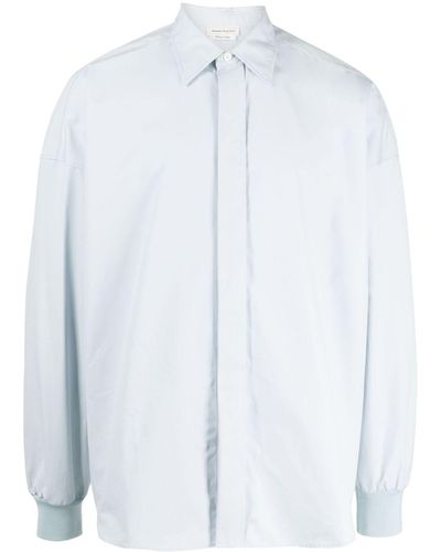 Alexander McQueen Geripptes Poloshirt - Weiß