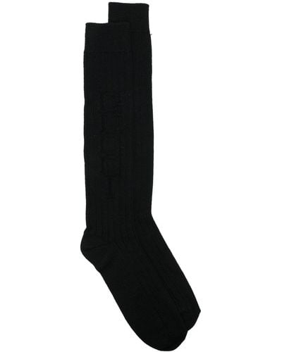 Gucci Intarsia Knit-logo Socks - Black