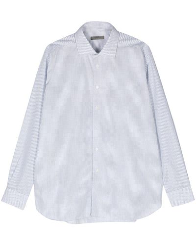 Corneliani Checked Cotton Shirt - White
